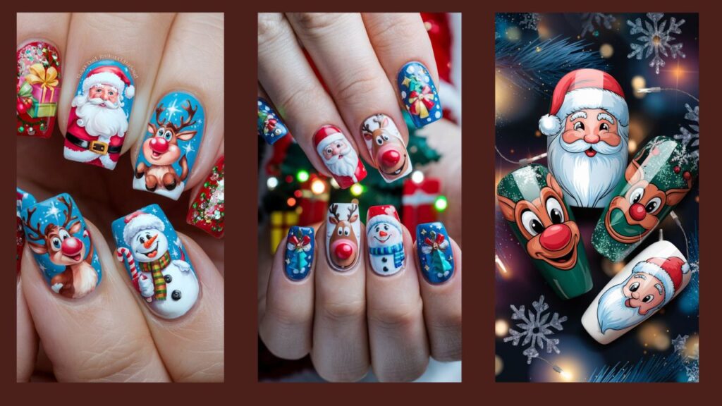 Christmas Character Beautiful Winter Christmas Nails