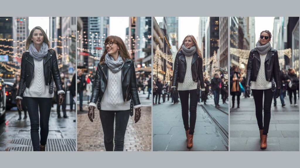 Leather Jacket with Layers