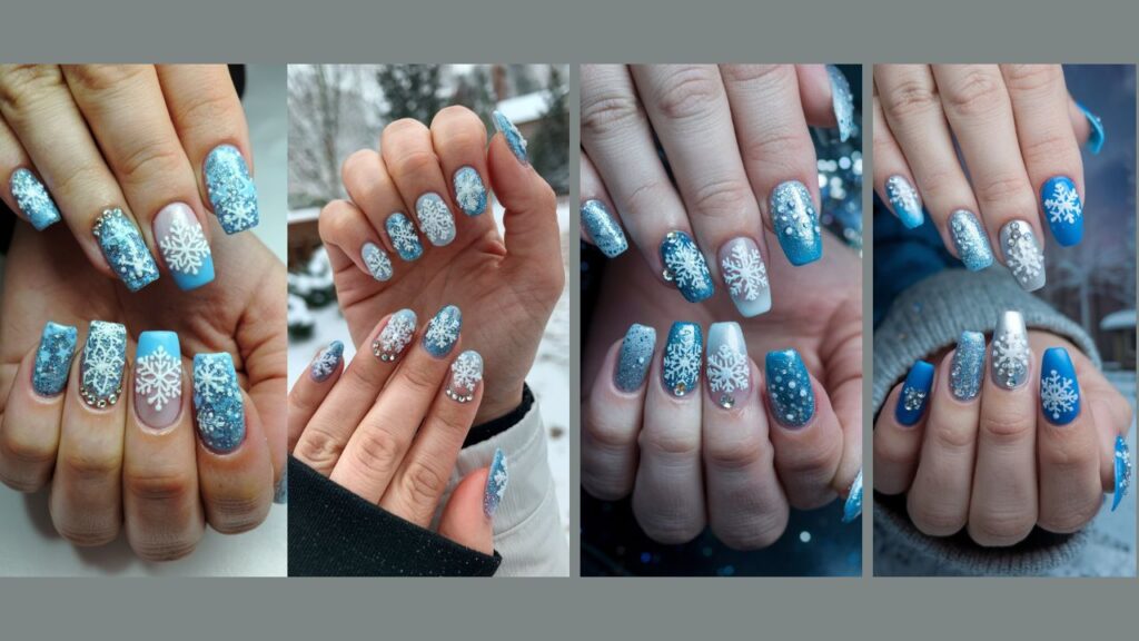 Sparkling Snowflake eautiful Winter Christmas Nails